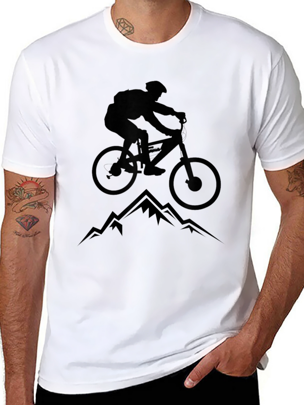 Mountain Biking Graphic Tee - Black