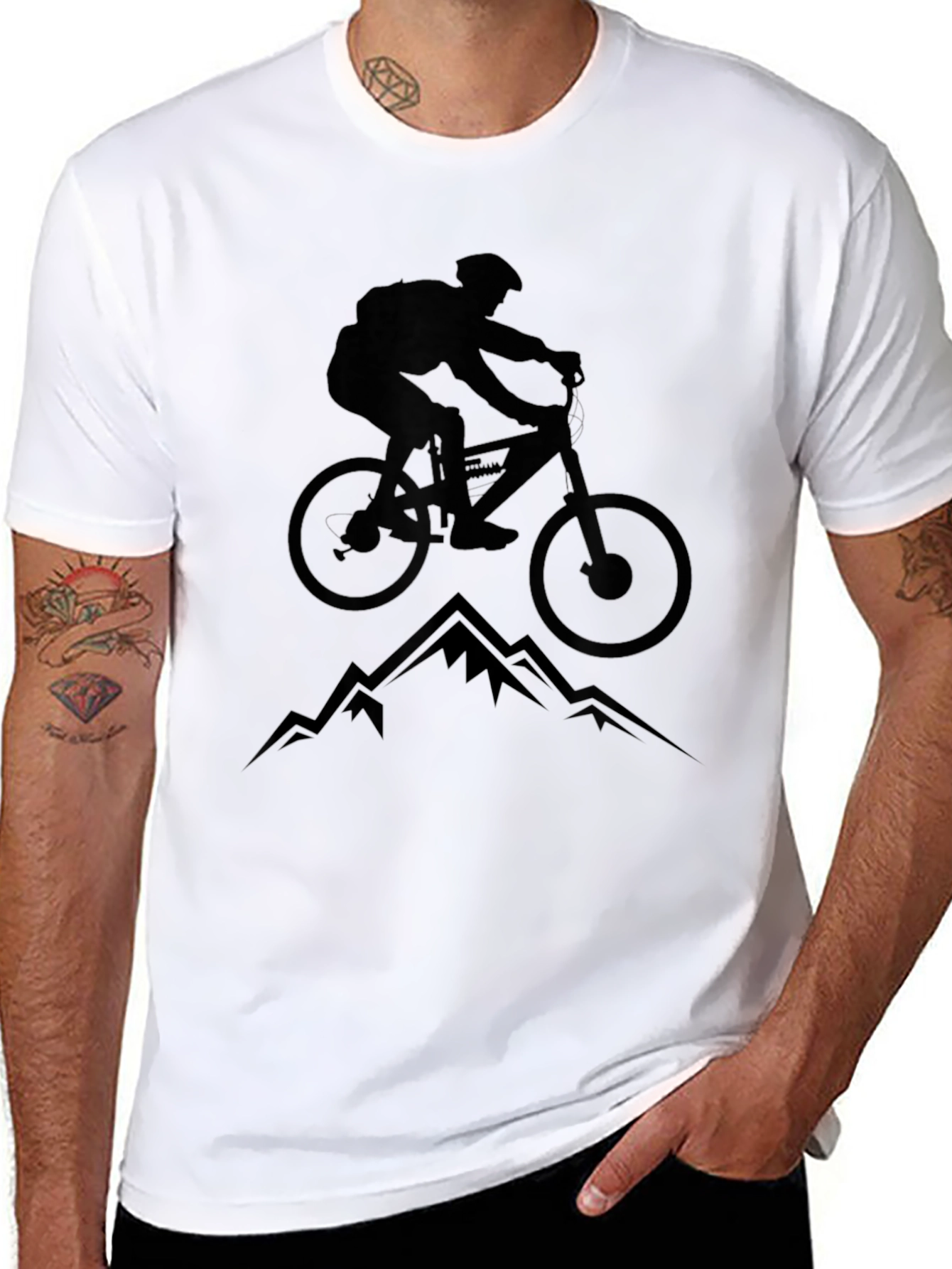 Mountain Biking Graphic Tee - Black