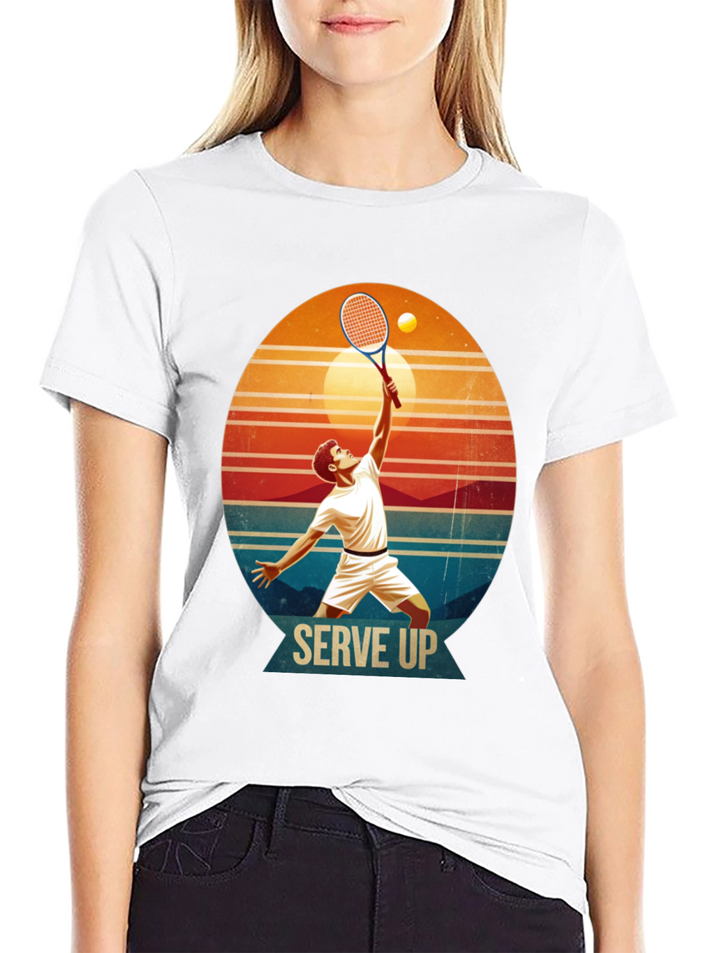 Serve Up Tennis Graphic T-Shirt