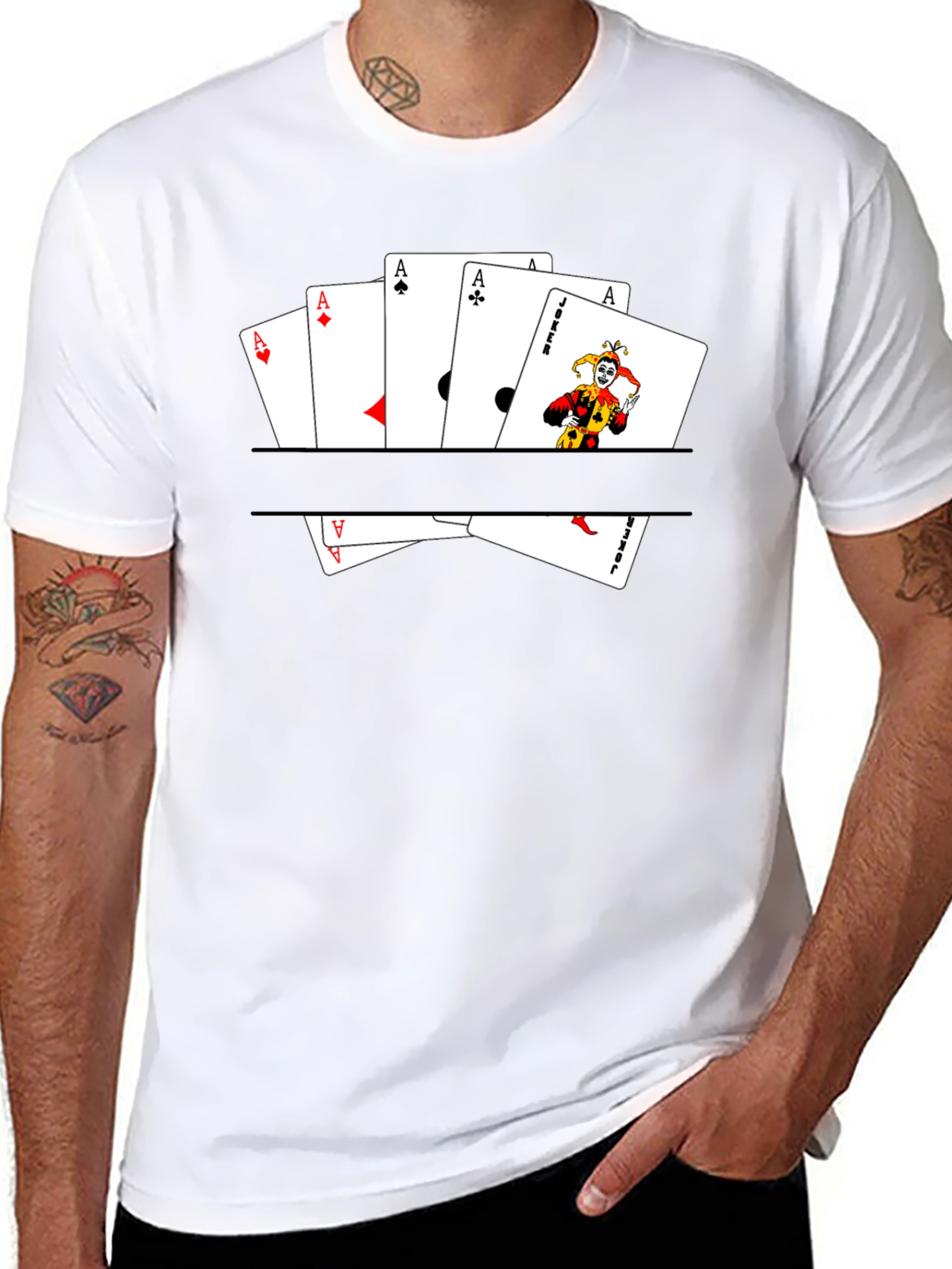 Ace & Joker Card T-Shirt - Mens Graphic Tee