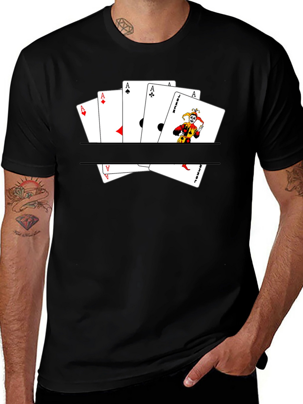 Ace & Joker Card T-Shirt - Mens Graphic Tee