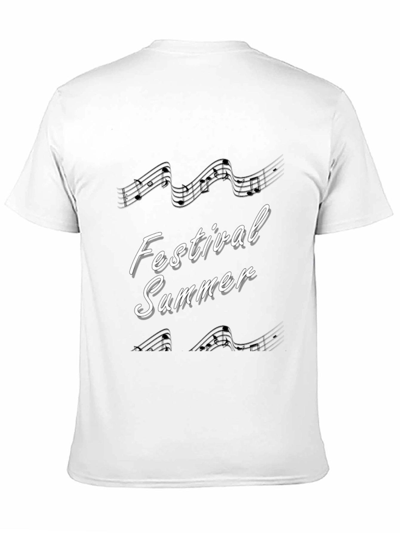 Festival Summer Music Note T-Shirt - Black