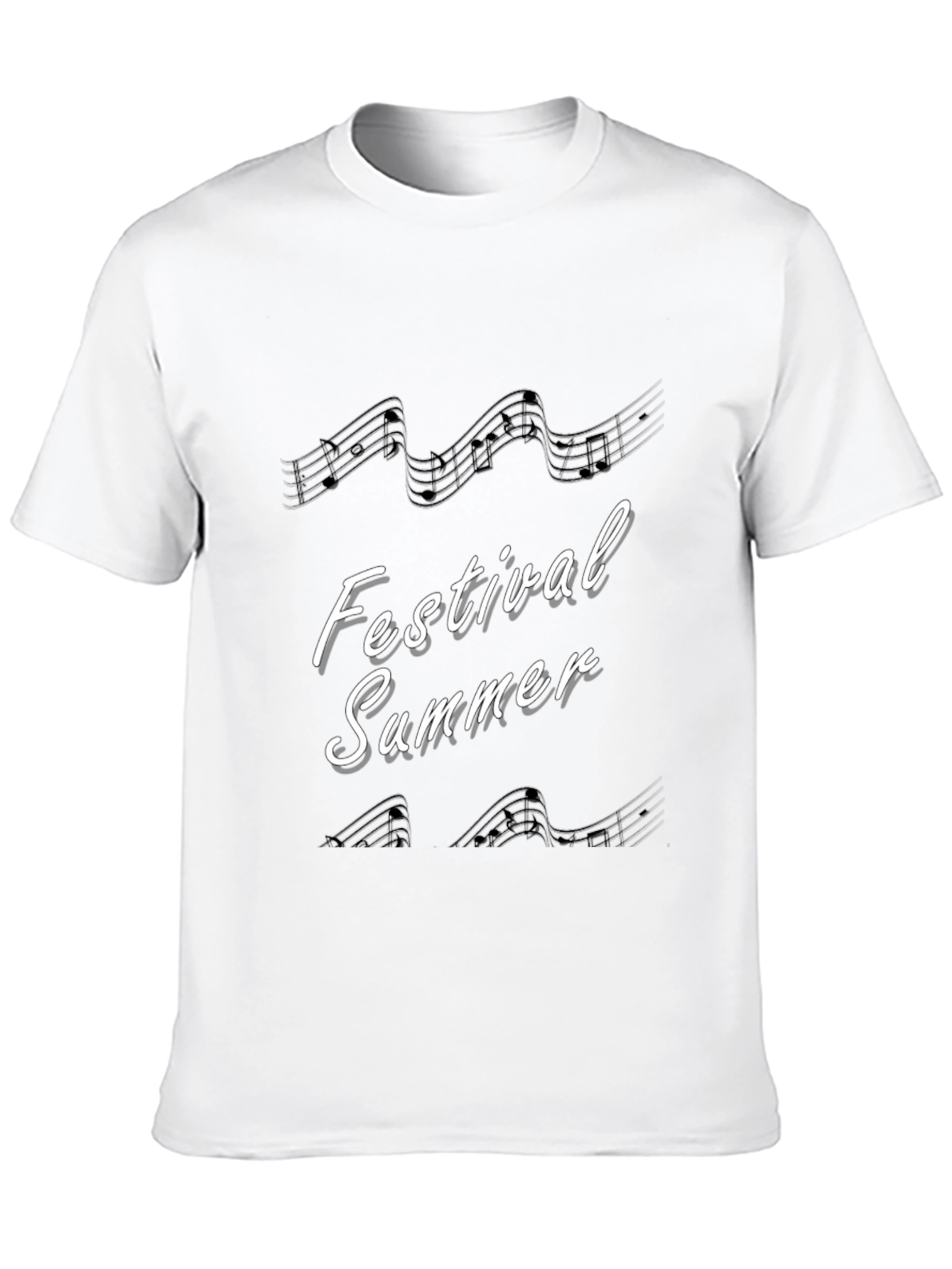 Festival Summer Music Note T-Shirt - Black
