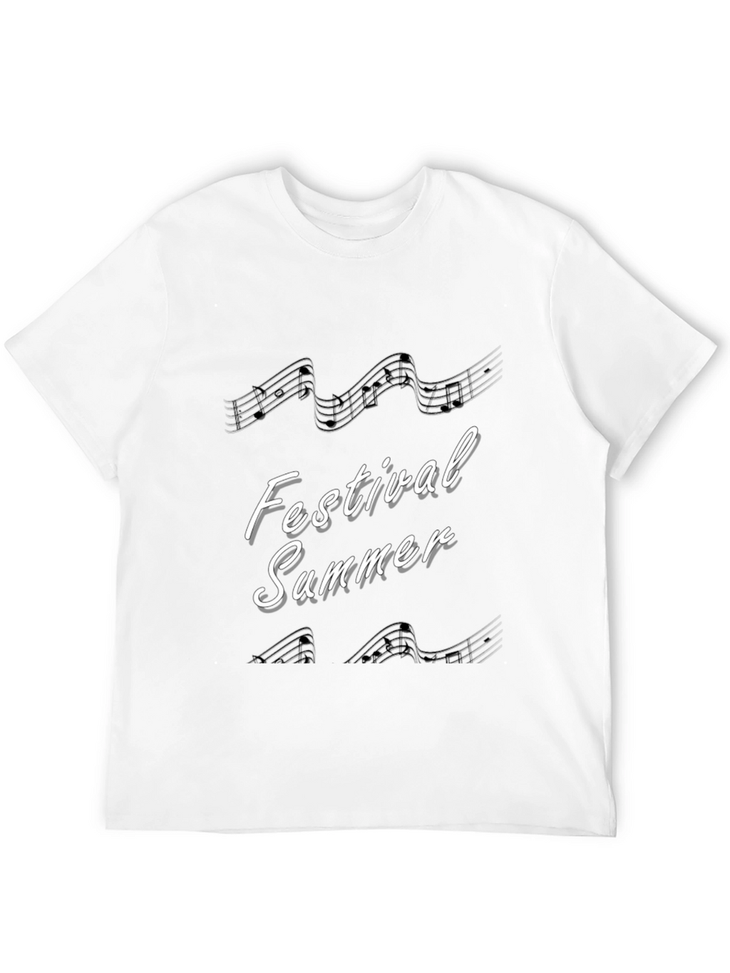 Festival Summer Music Note T-Shirt - Black
