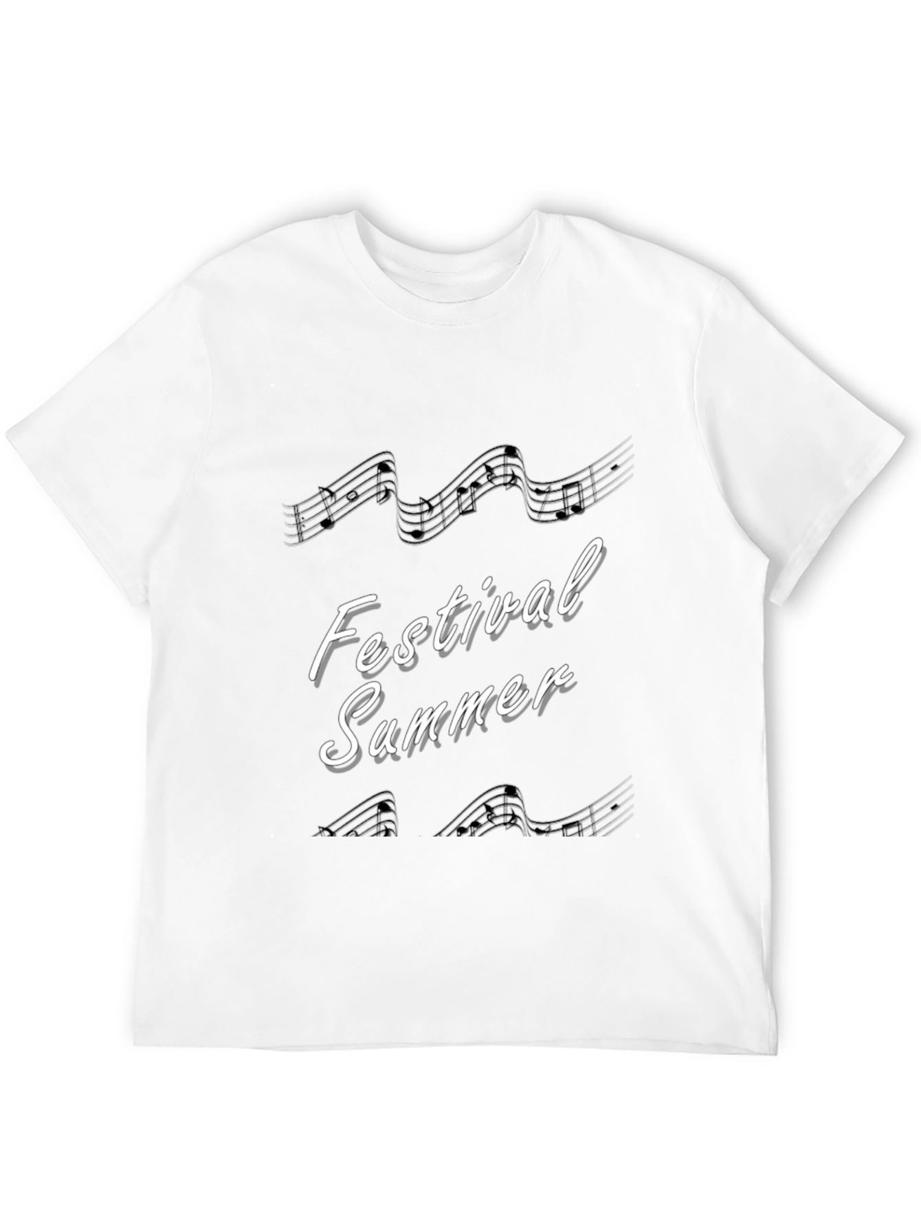 Festival Summer Music Note T-Shirt - Black