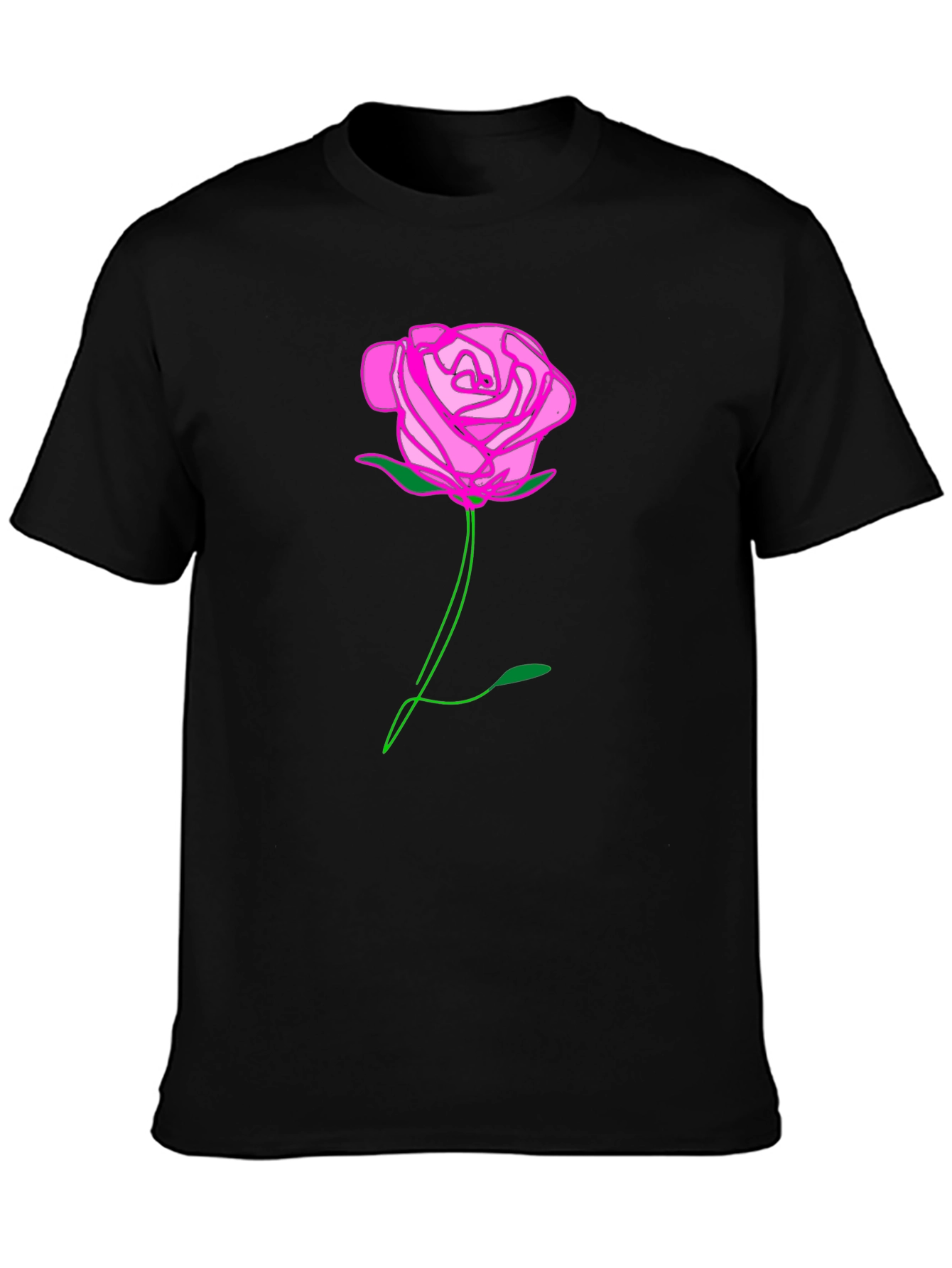 Rose Graphic Black T-Shirt