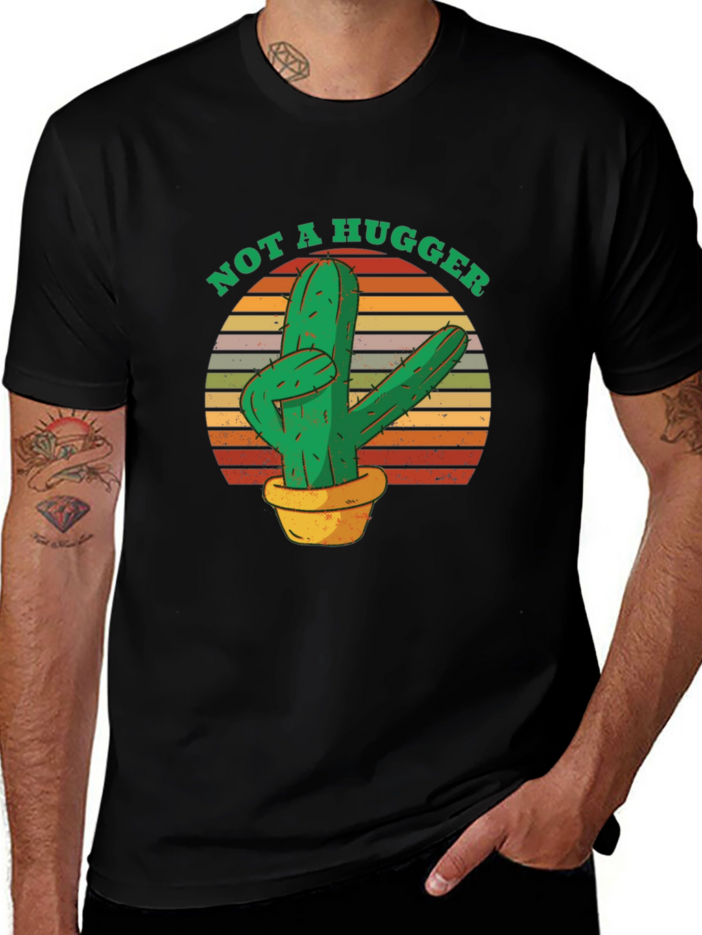 Not A Hugger Cactus T-Shirt - Funny Novelty Tee