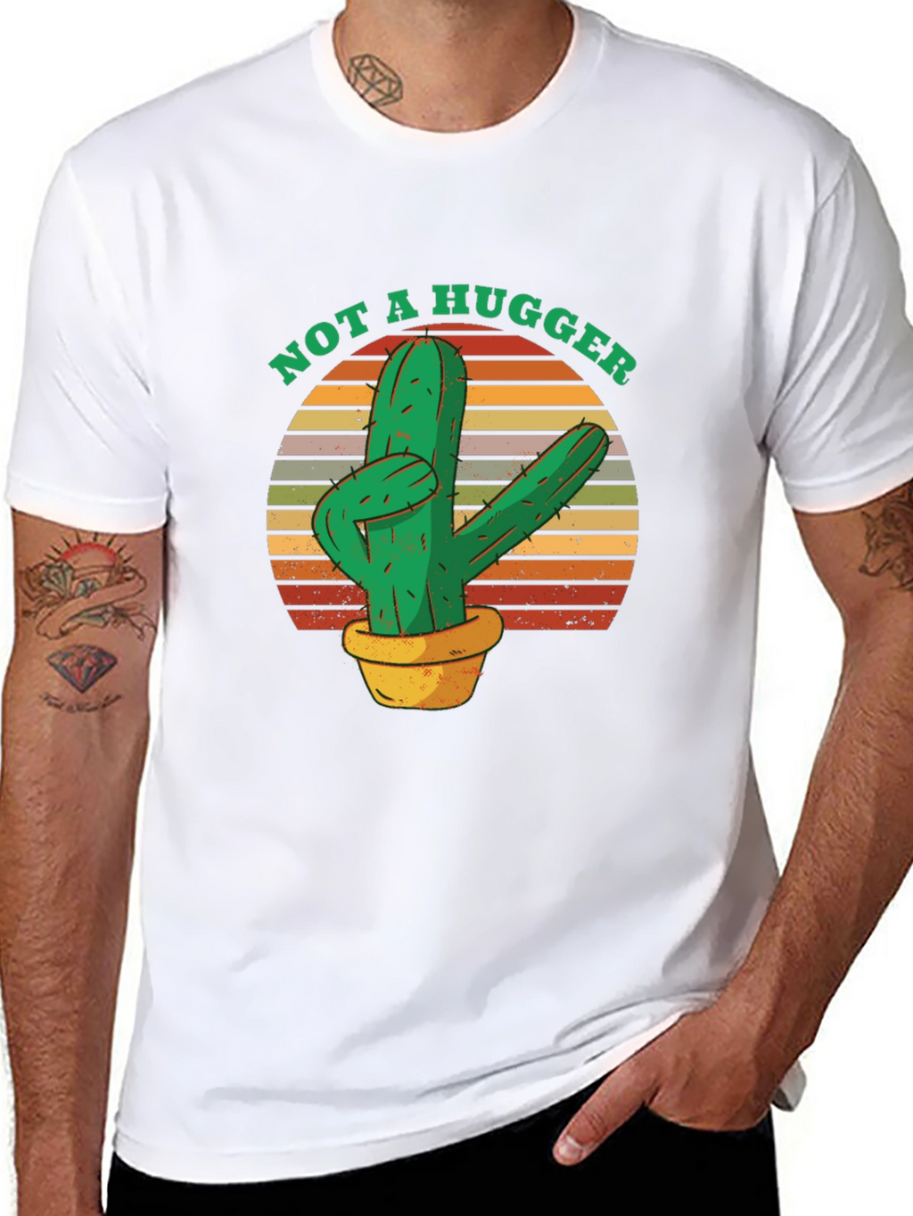 Not A Hugger Cactus T-Shirt - Funny Novelty Tee
