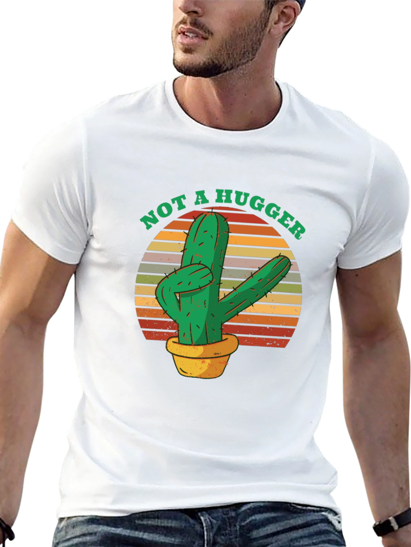 Not A Hugger Cactus T-Shirt - Funny Novelty Tee