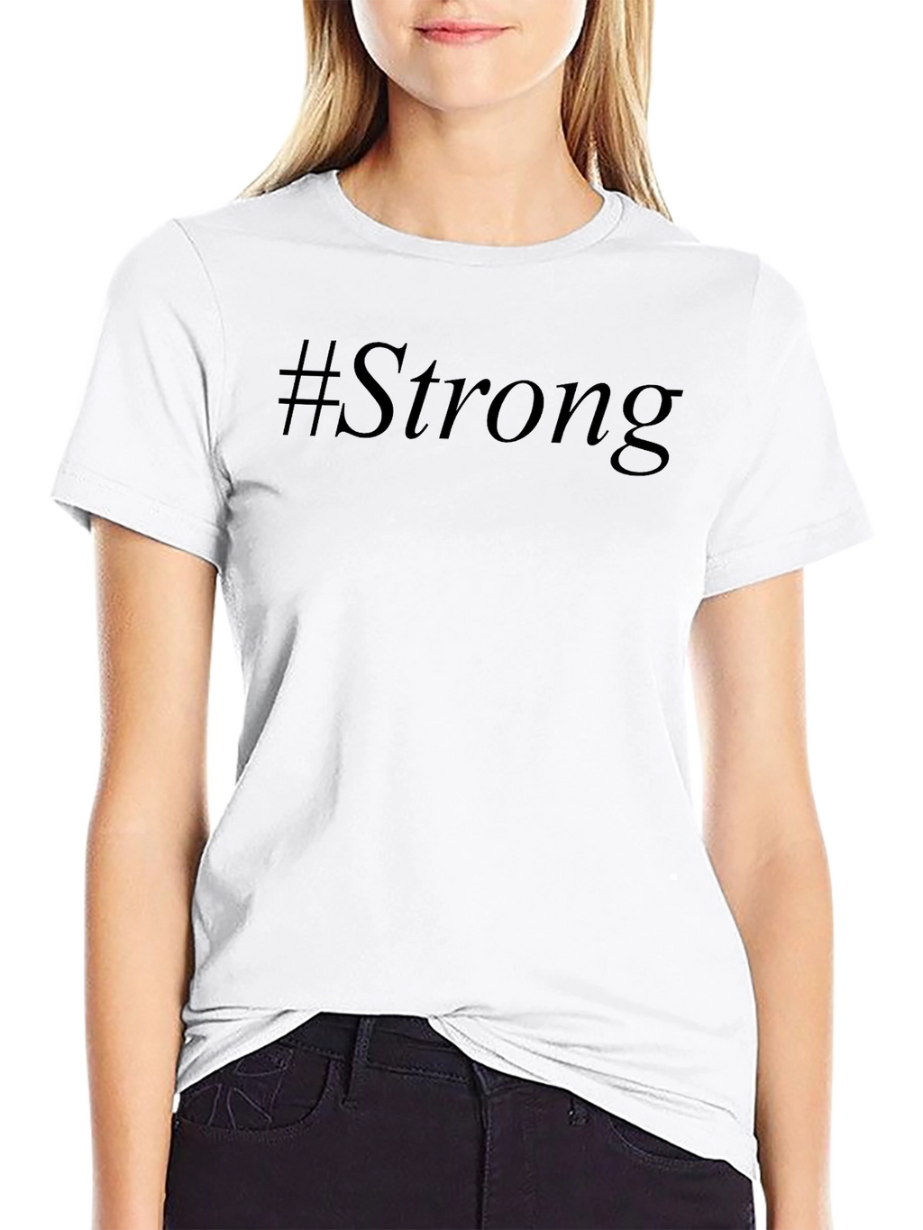 #Strong Black Graphic T-Shirt