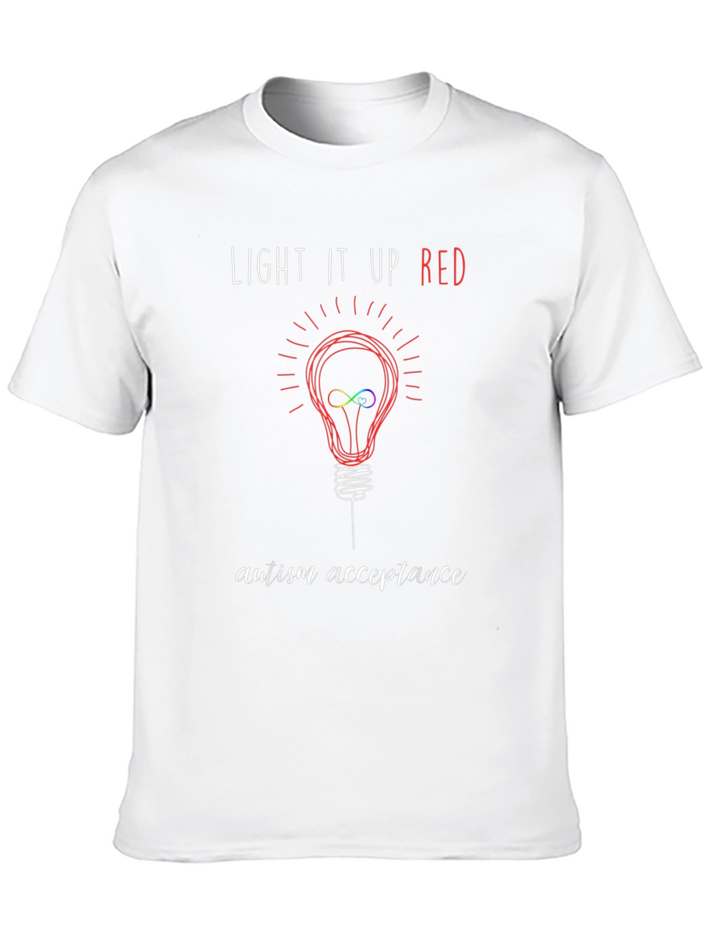 Autism Acceptance T-Shirt - Light It Up Red
