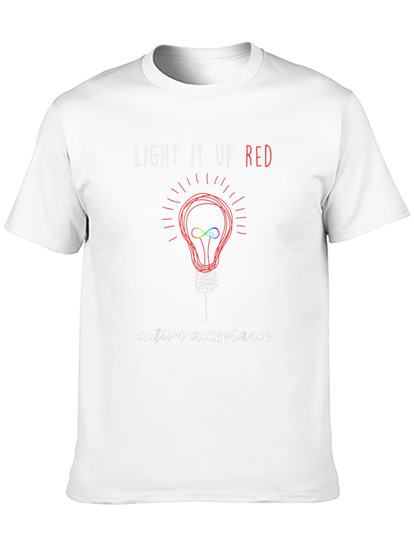 Autism Acceptance T-Shirt - Light It Up Red