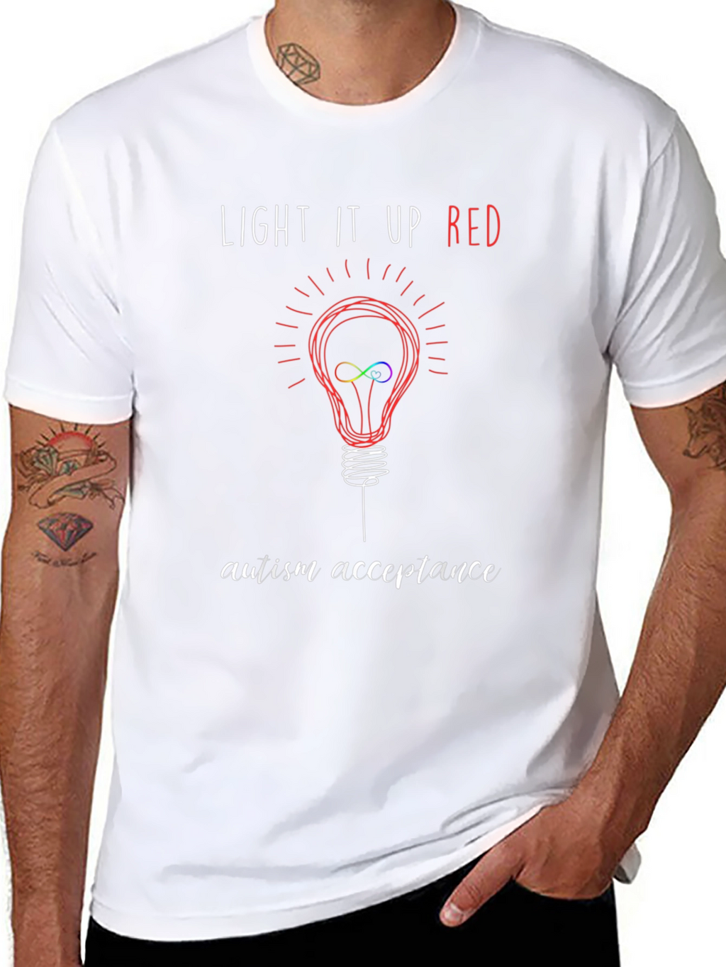 Autism Acceptance T-Shirt - Light It Up Red