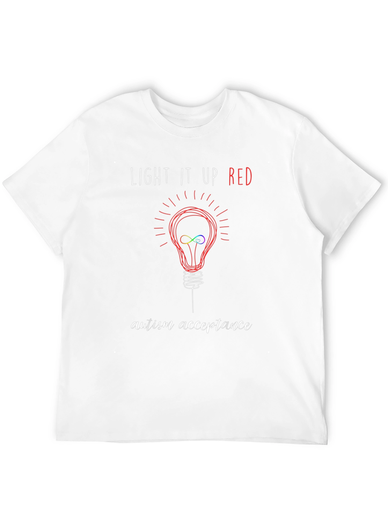 Autism Acceptance T-Shirt - Light It Up Red