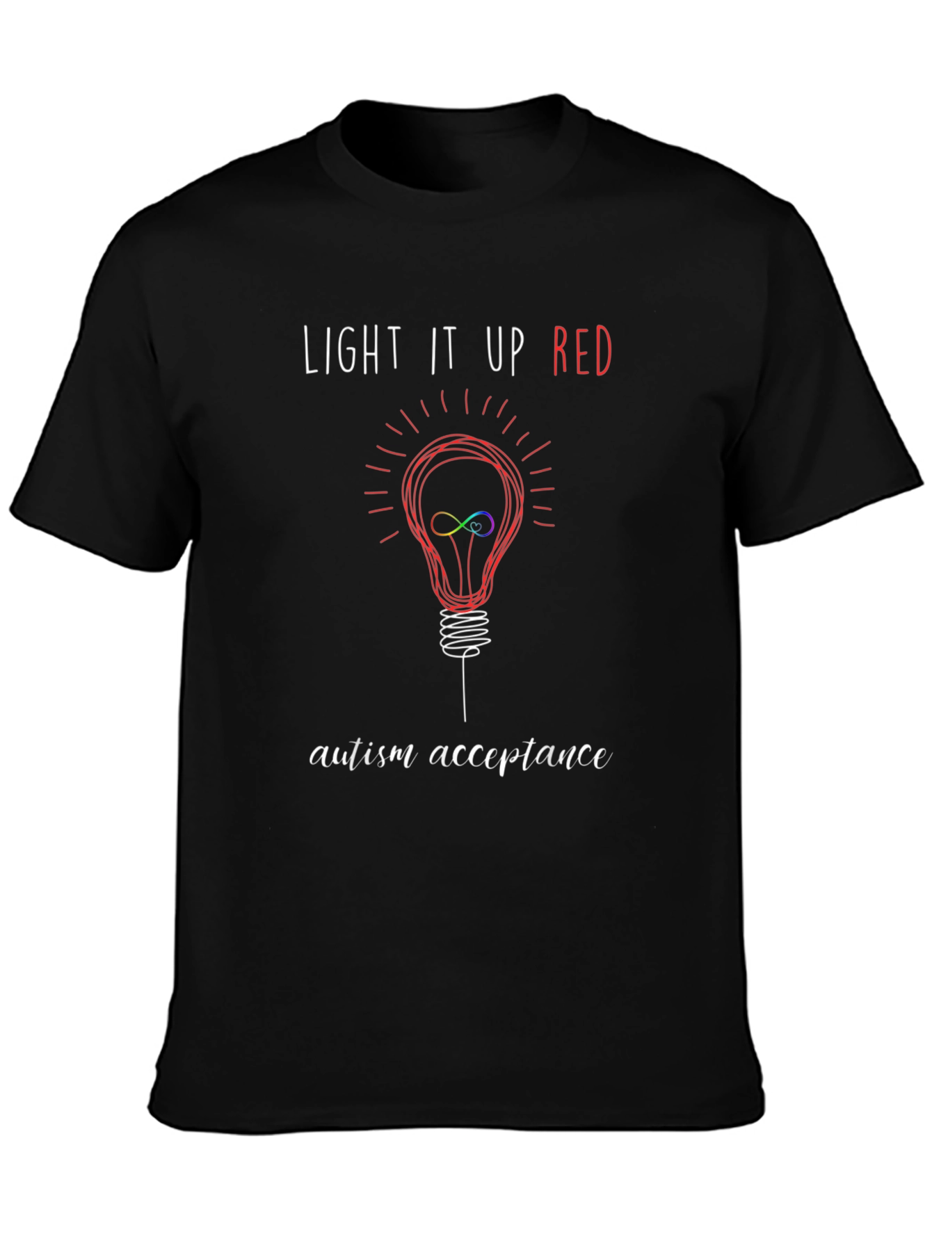 Autism Acceptance T-Shirt - Light It Up Red