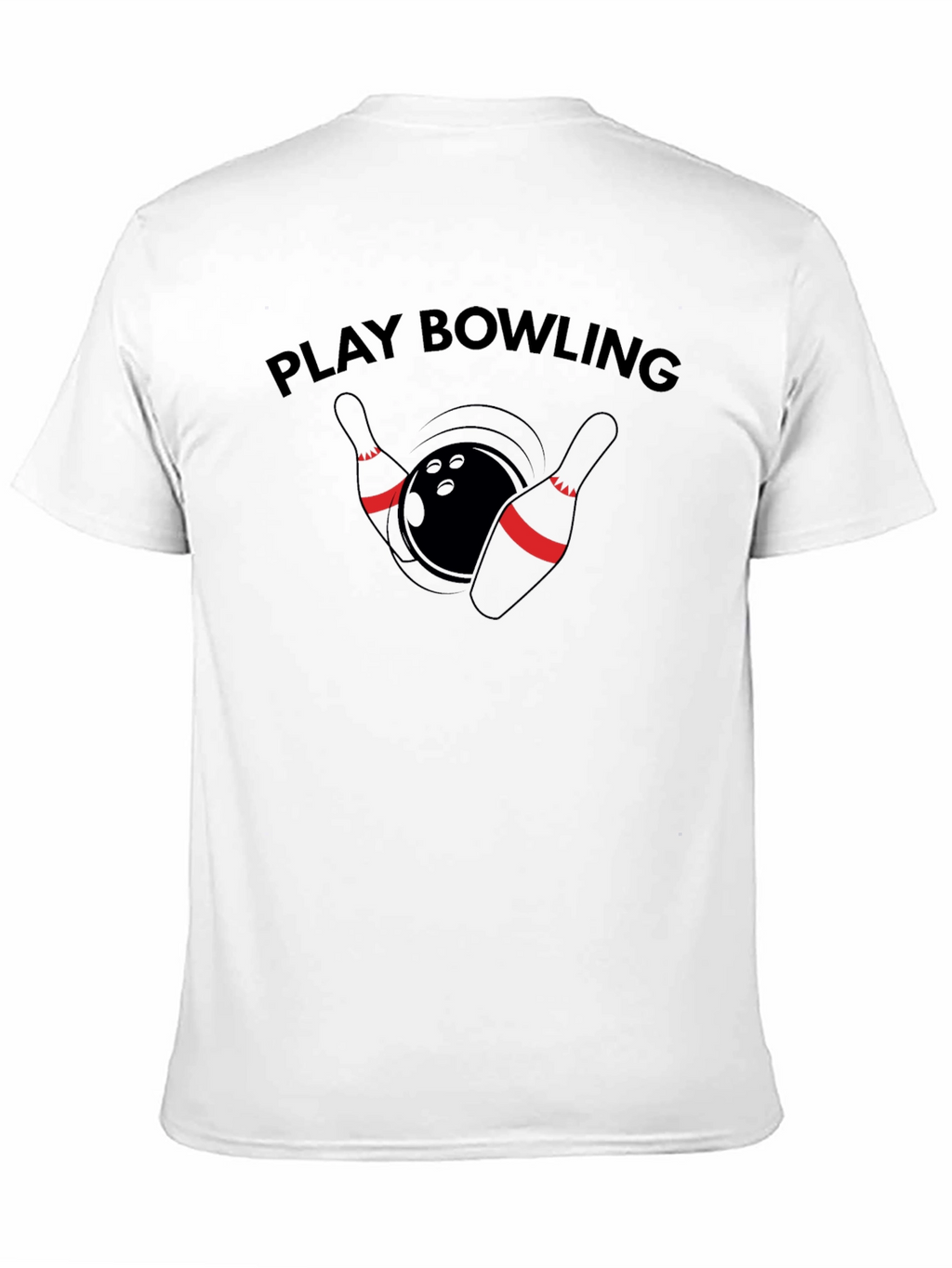 Play Bowling Graphic Tee - Casual Black T-Shirt