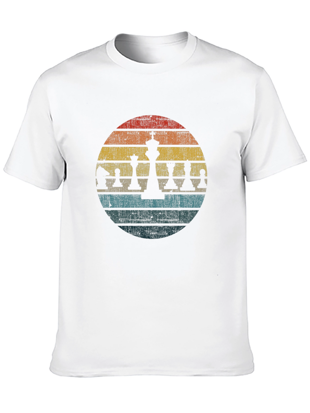 Retro Chess Piece T-Shirt - Sunset Design