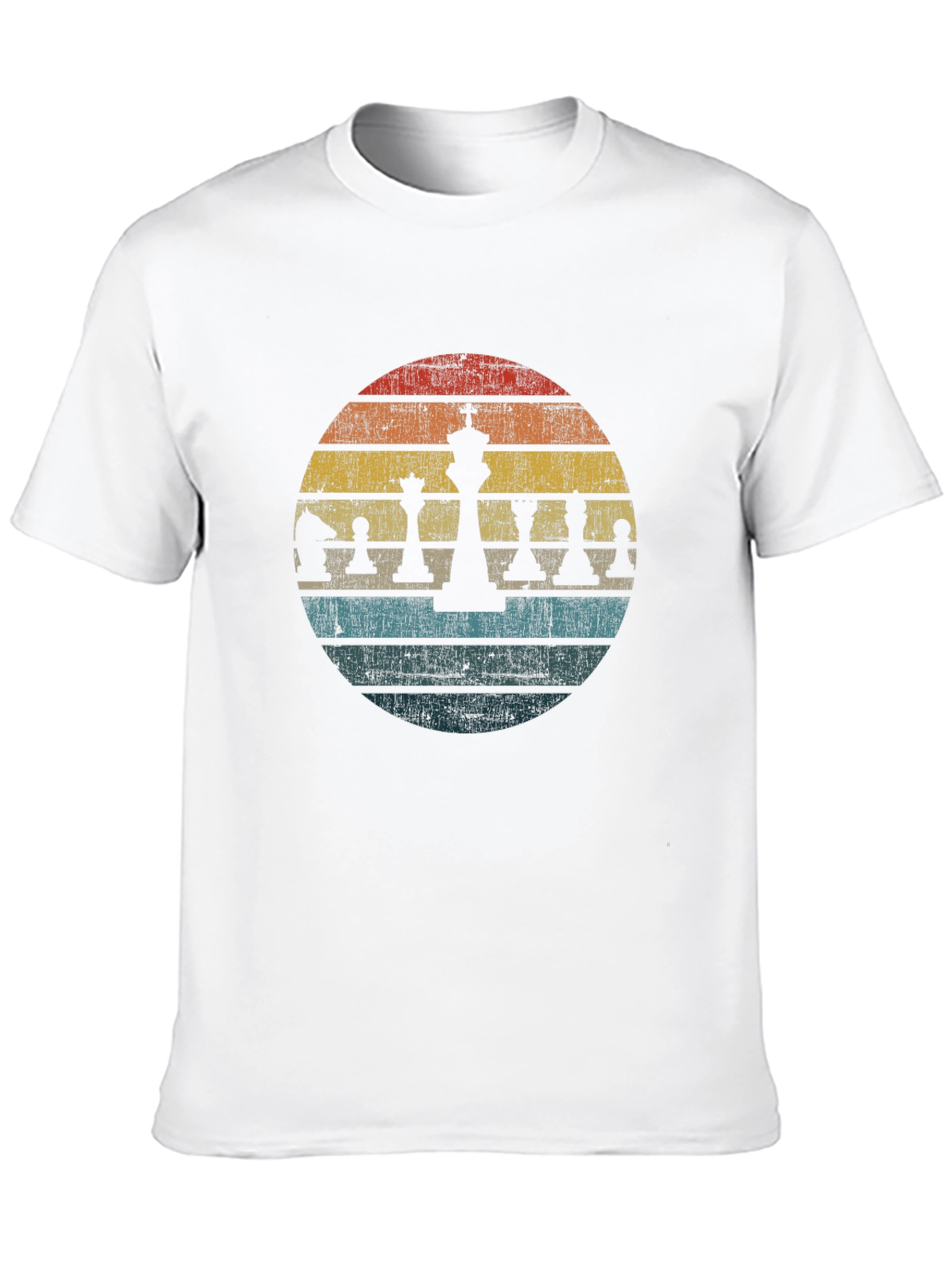 Retro Chess Piece T-Shirt - Sunset Design