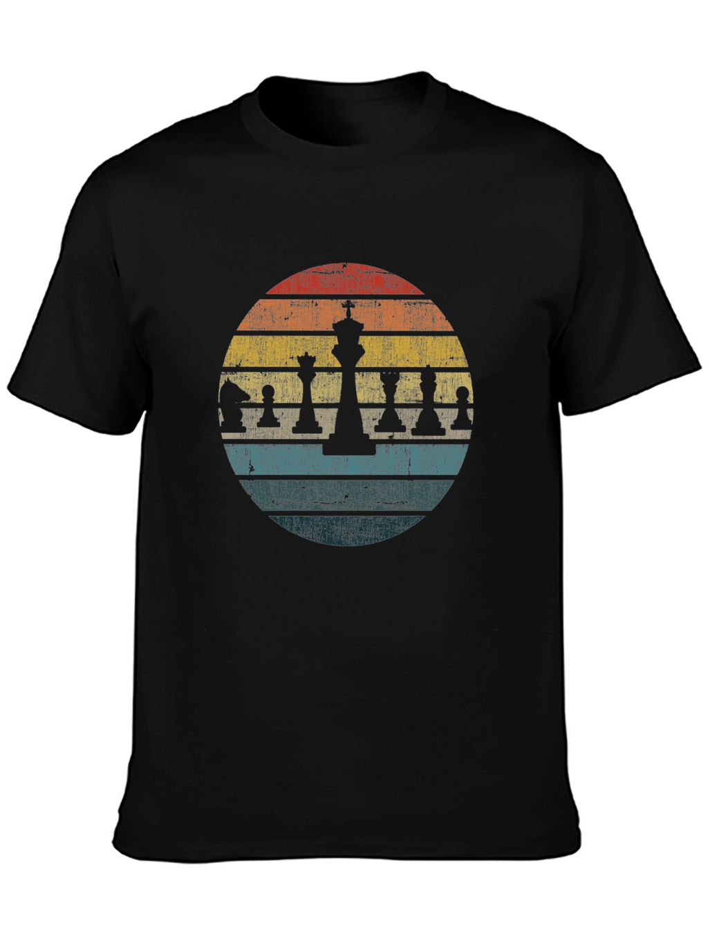 Retro Chess Piece T-Shirt - Sunset Design