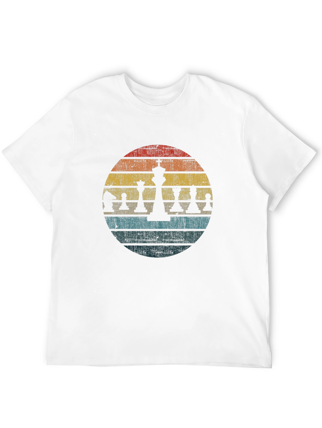 Retro Chess Piece T-Shirt - Sunset Design