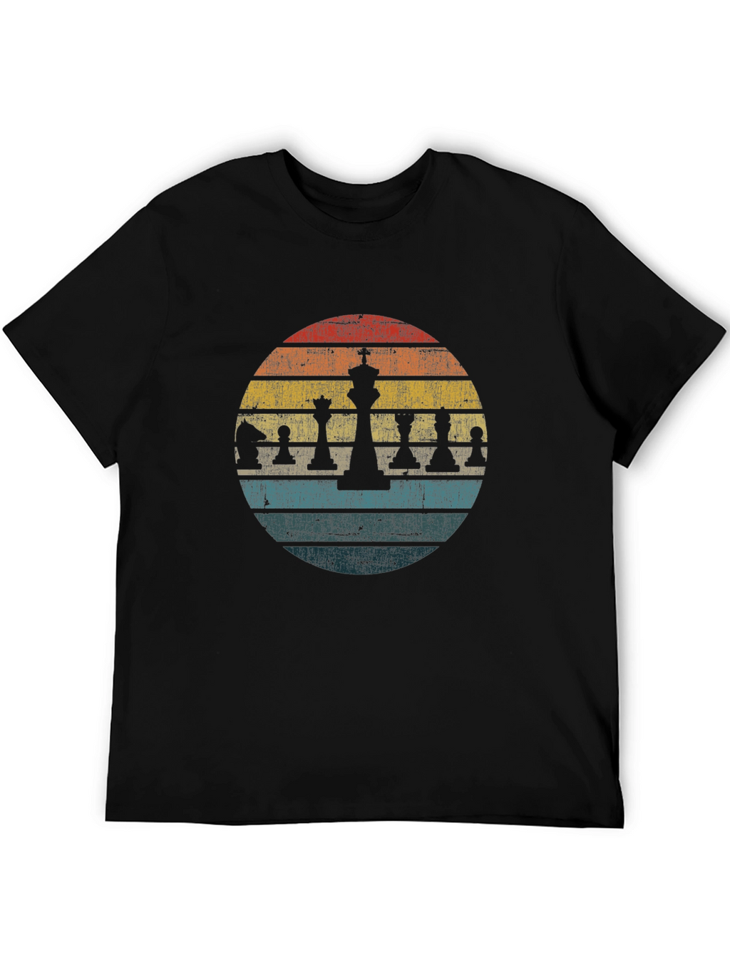 Retro Chess Piece T-Shirt - Sunset Design
