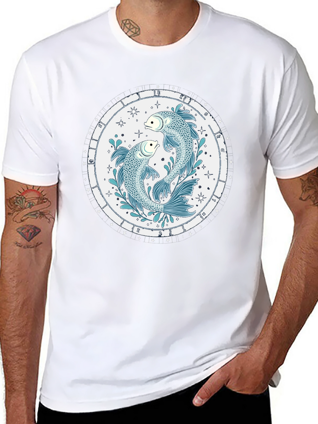 Pisces Zodiac Sign Black T-Shirt