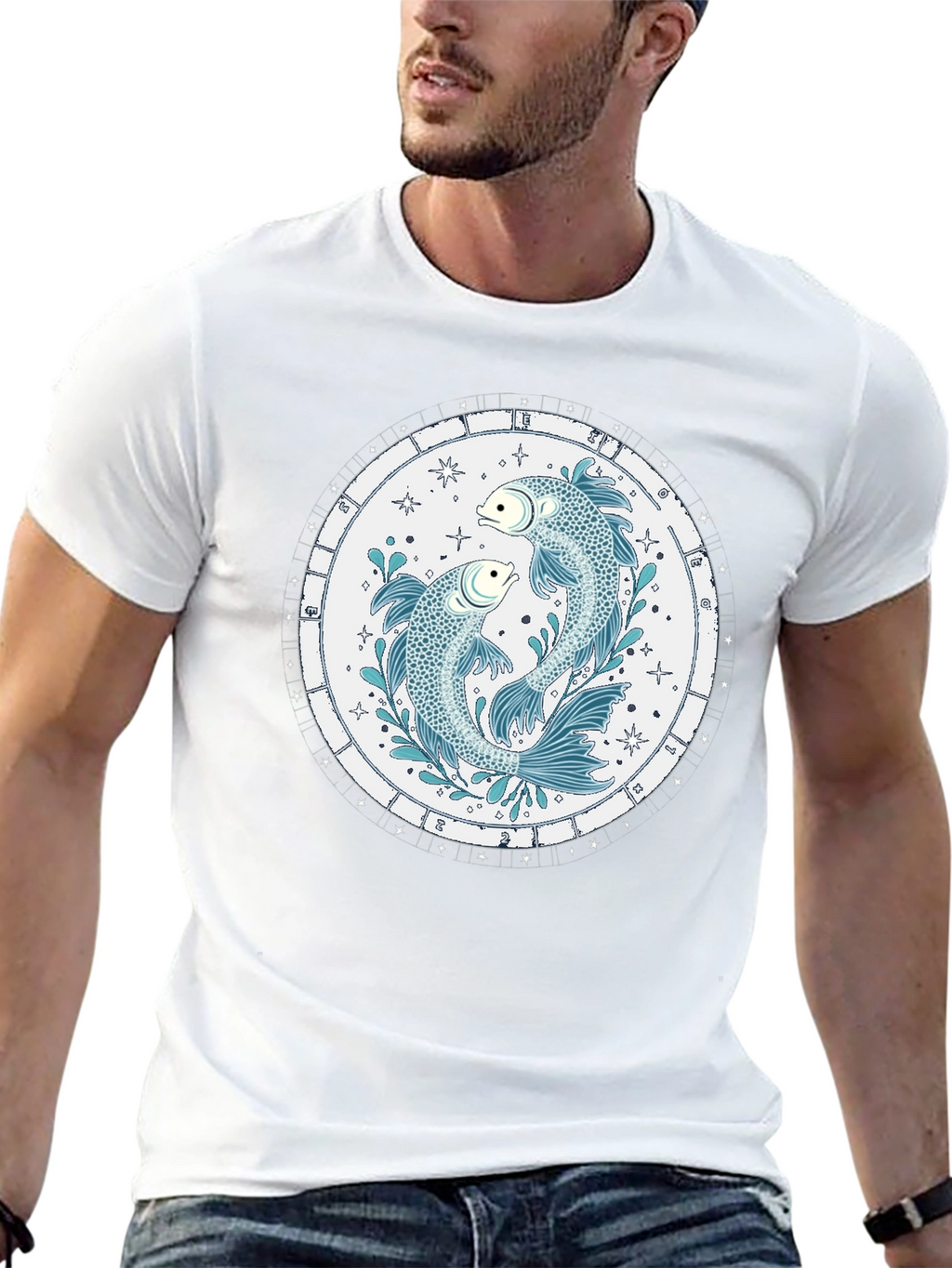 Pisces Zodiac Sign Black T-Shirt
