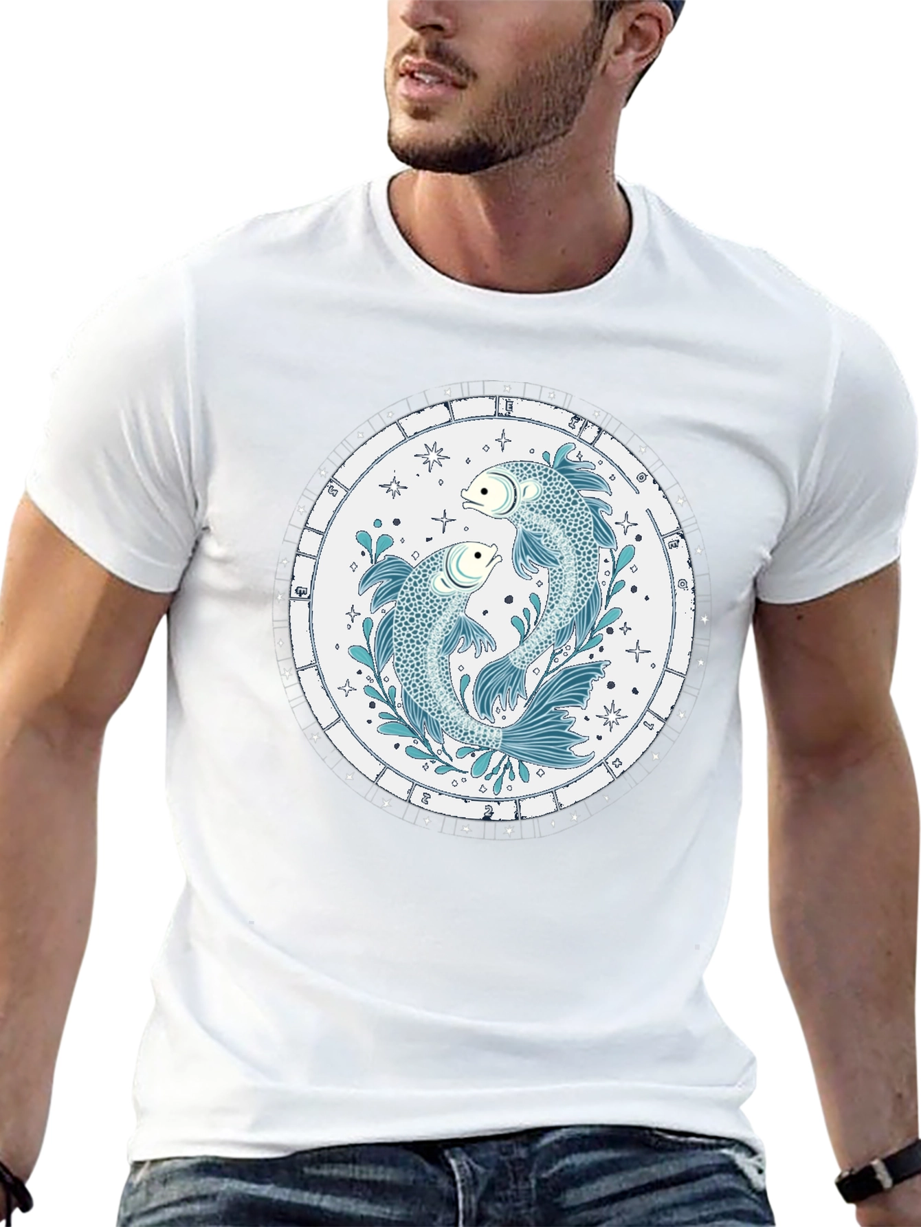 Pisces Zodiac Sign Black T-Shirt