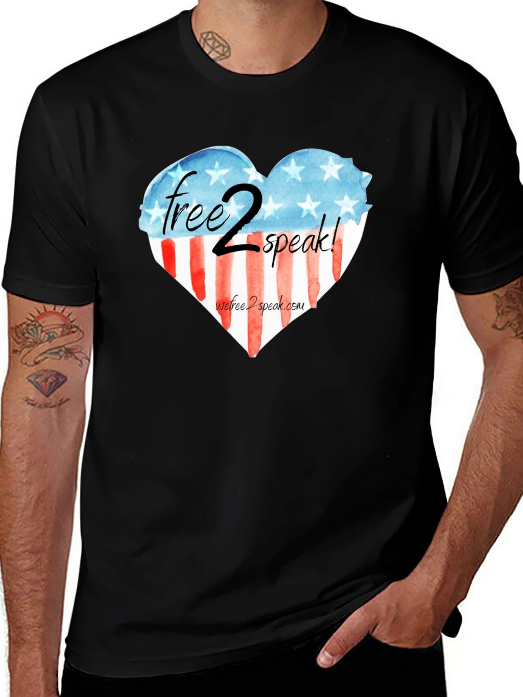 Free 2 Speak Patriotic Heart T-Shirt