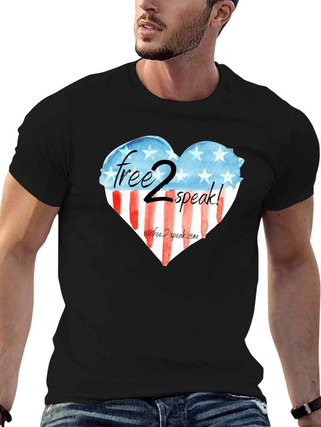 Free 2 Speak Patriotic Heart T-Shirt