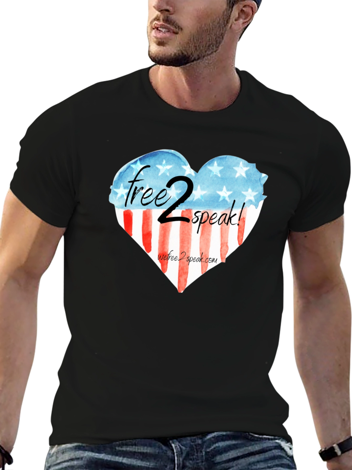 Free 2 Speak Patriotic Heart T-Shirt