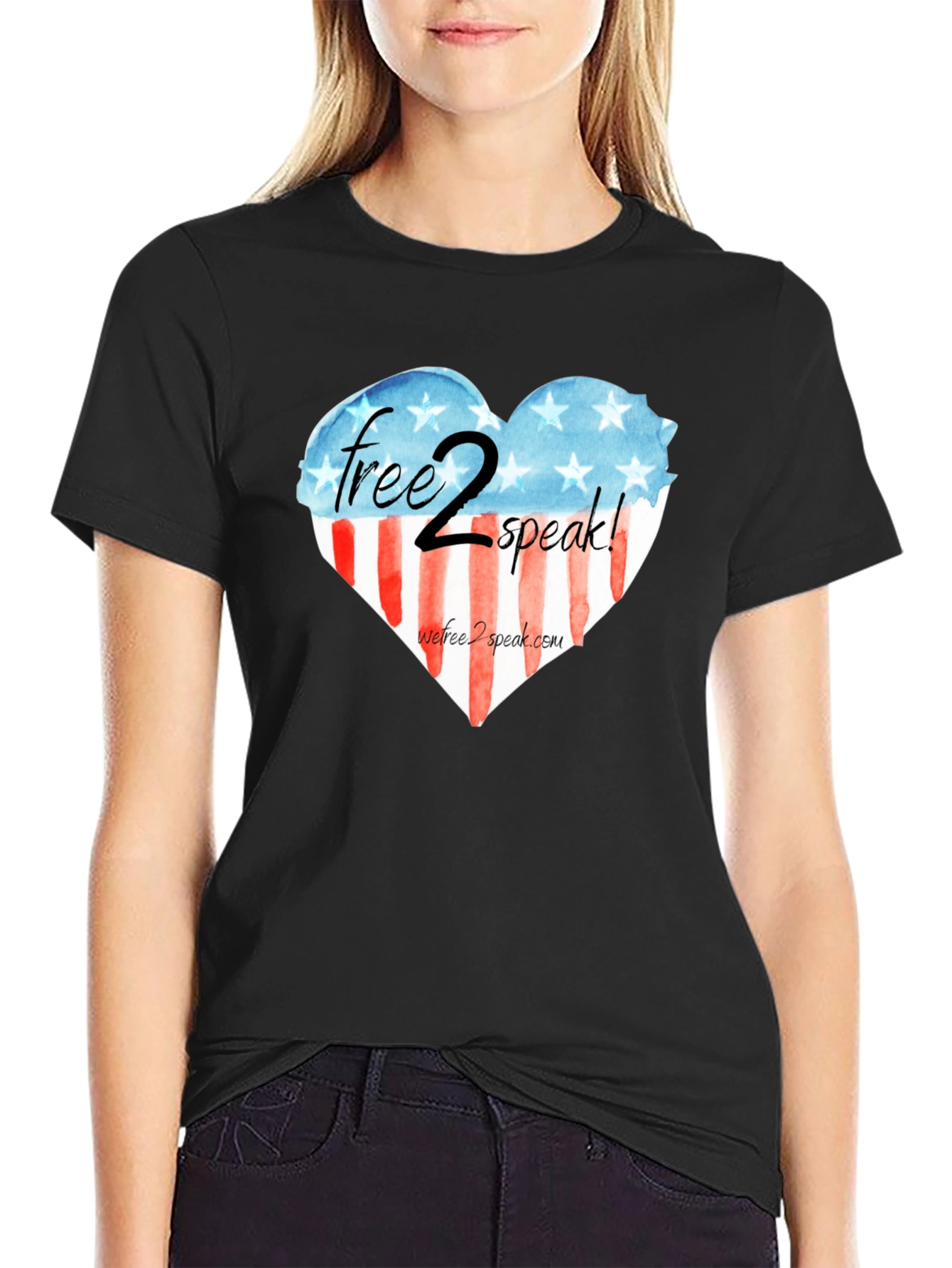 Free 2 Speak Patriotic Heart T-Shirt