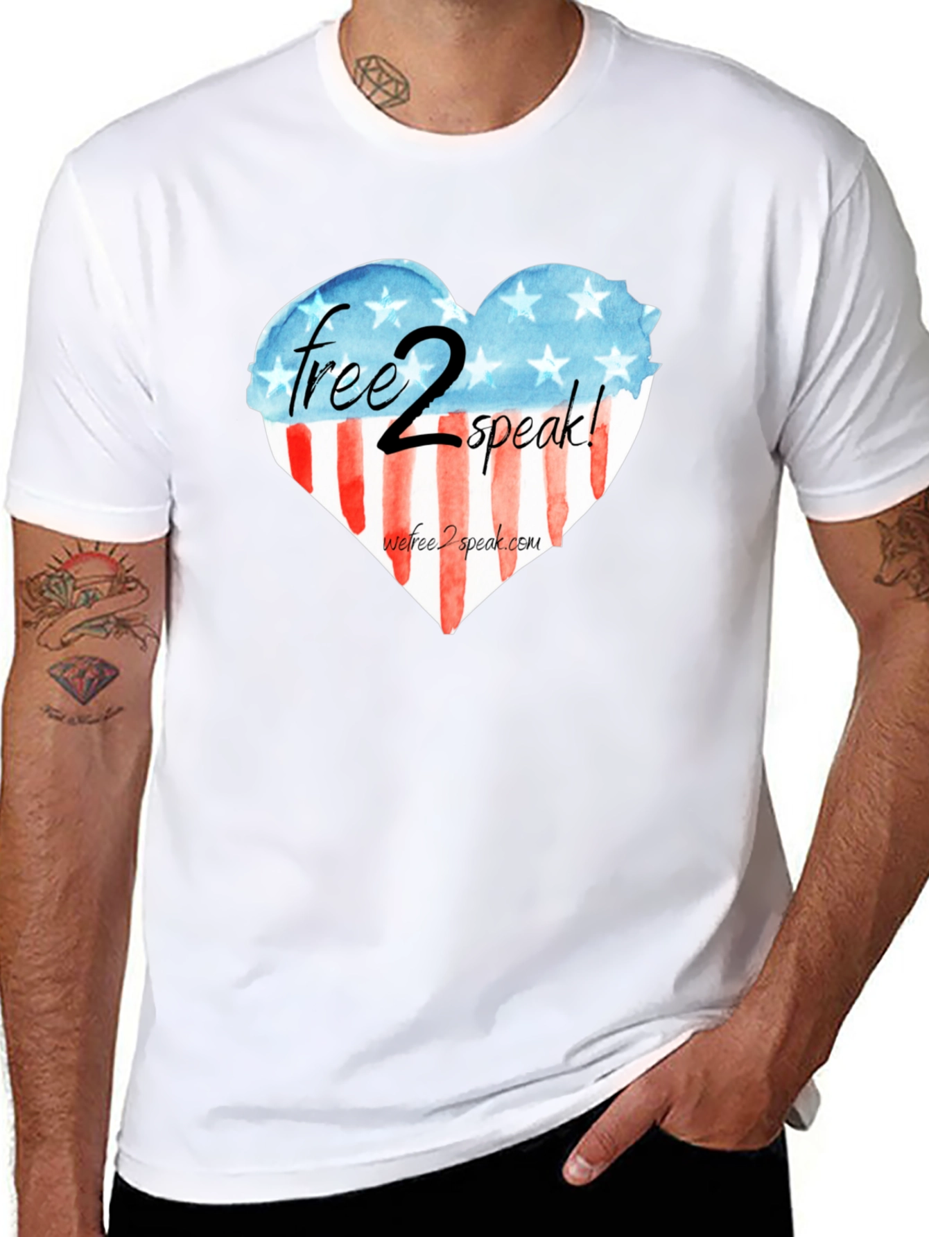 Free 2 Speak Patriotic Heart T-Shirt