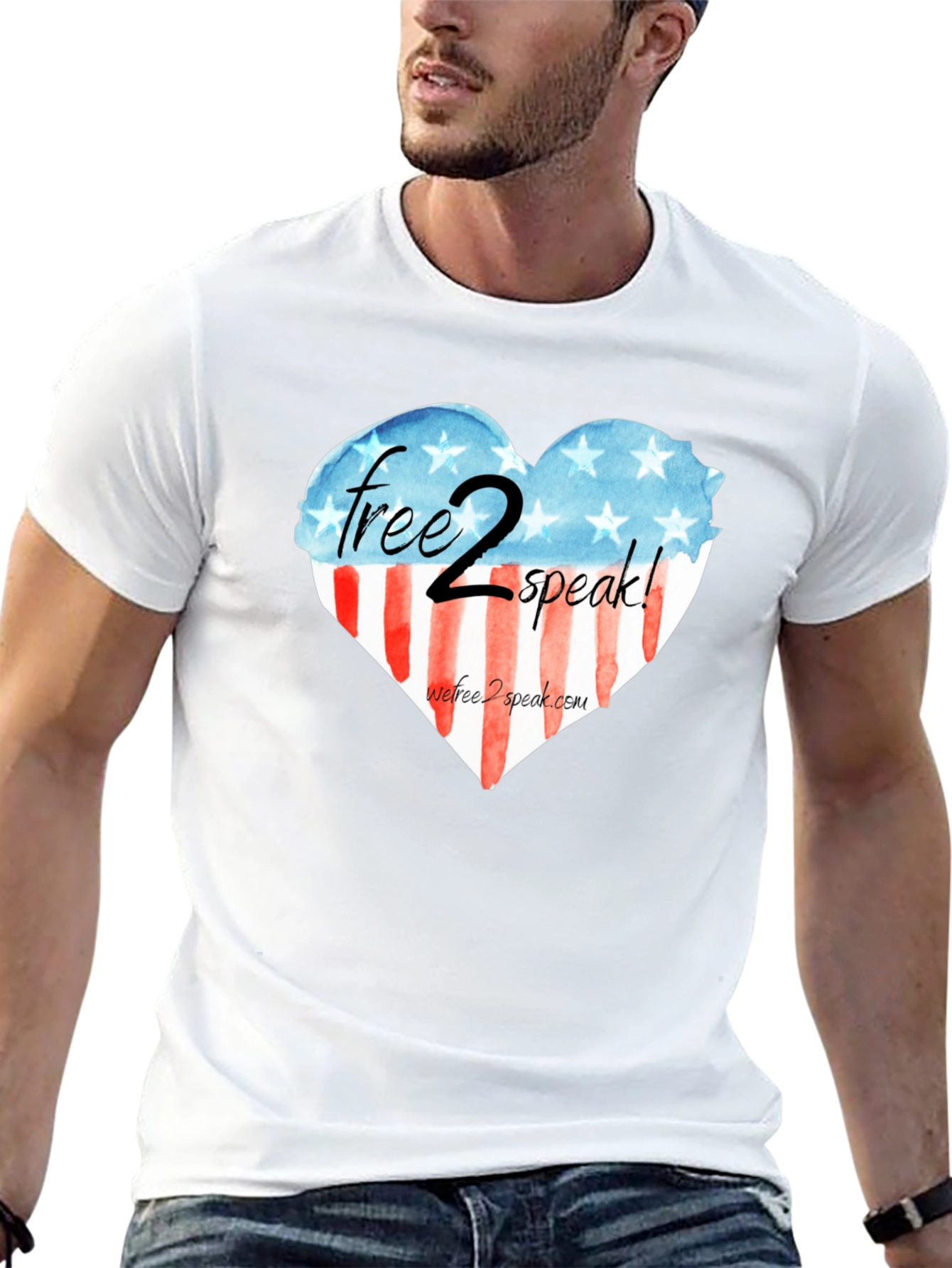 Free 2 Speak Patriotic Heart T-Shirt