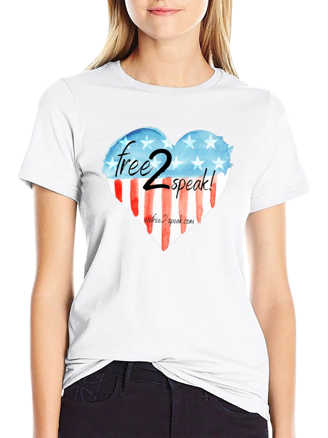 Free 2 Speak Patriotic Heart T-Shirt