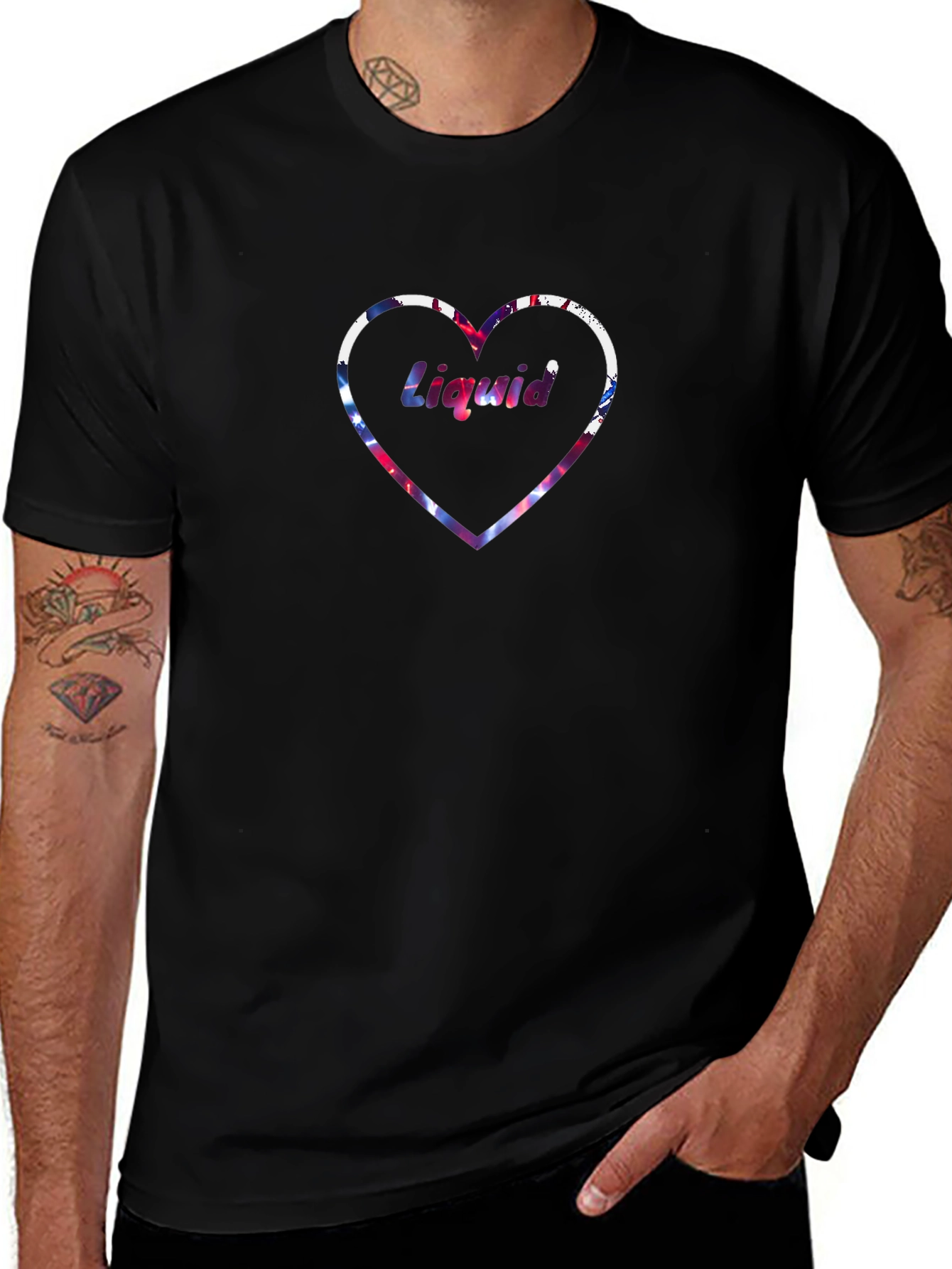Liquid Love Heart Graphic T-Shirt