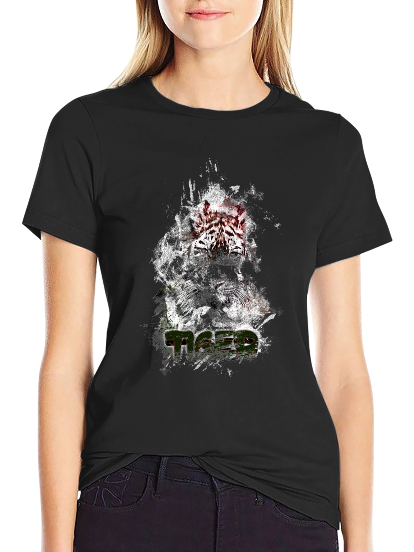 Tiger Graphic Tee - Stylish Black T-Shirt