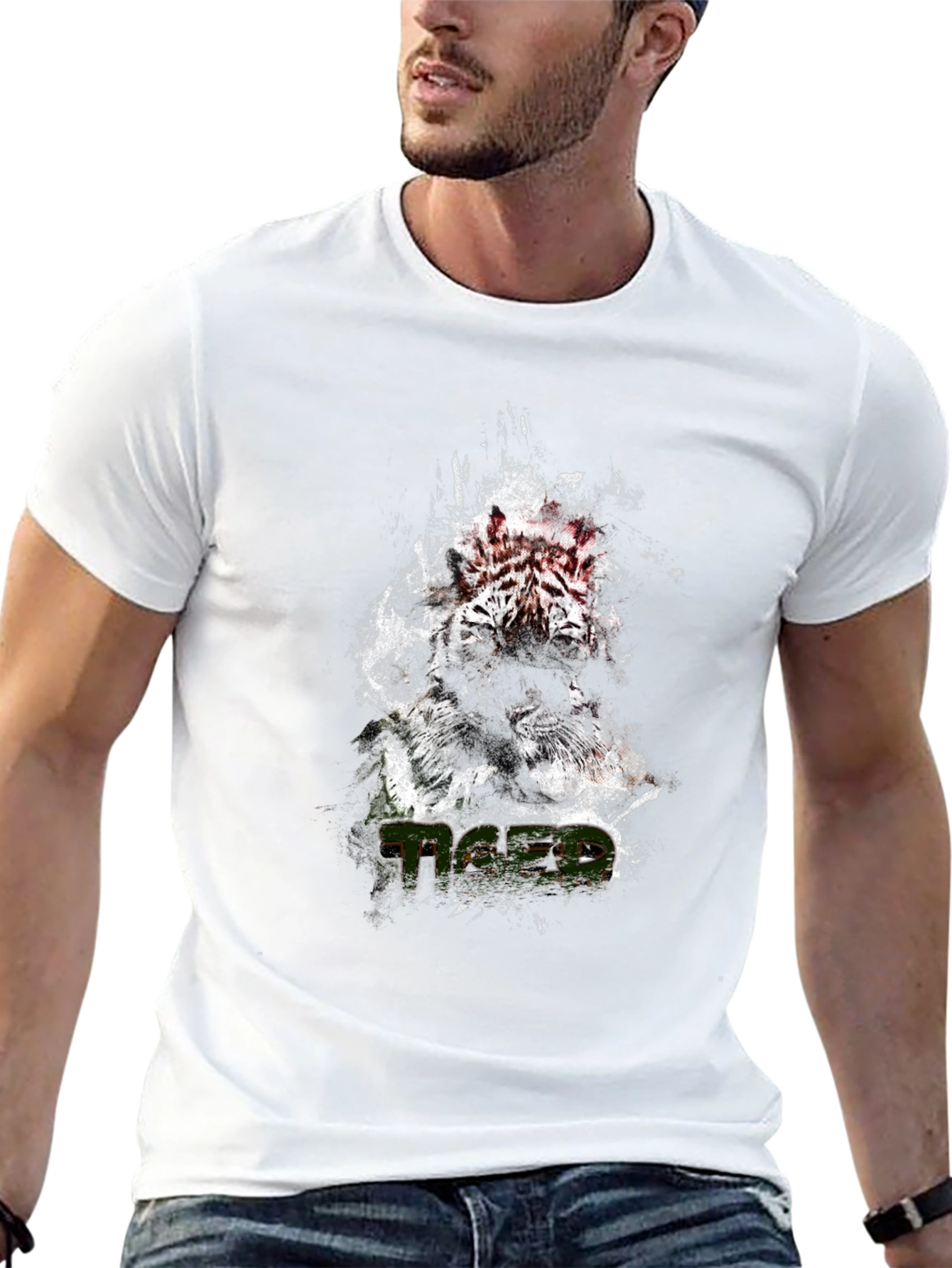 Tiger Graphic Tee - Stylish Black T-Shirt
