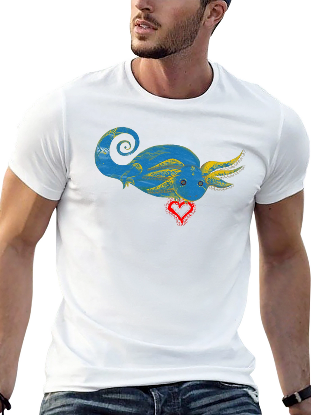 Axolotl Heart Graphic T-Shirt - Unique Design