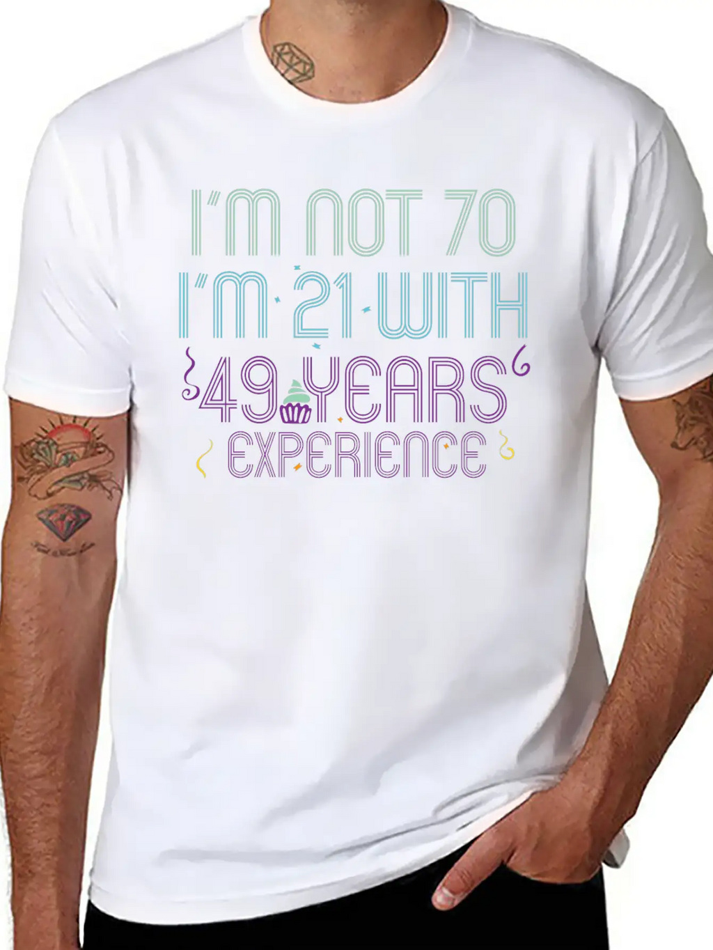 70th Birthday Seventieth B-Day Age Anniversary Breathable Soft Cotton T-Shirt – Timeless Casual Look