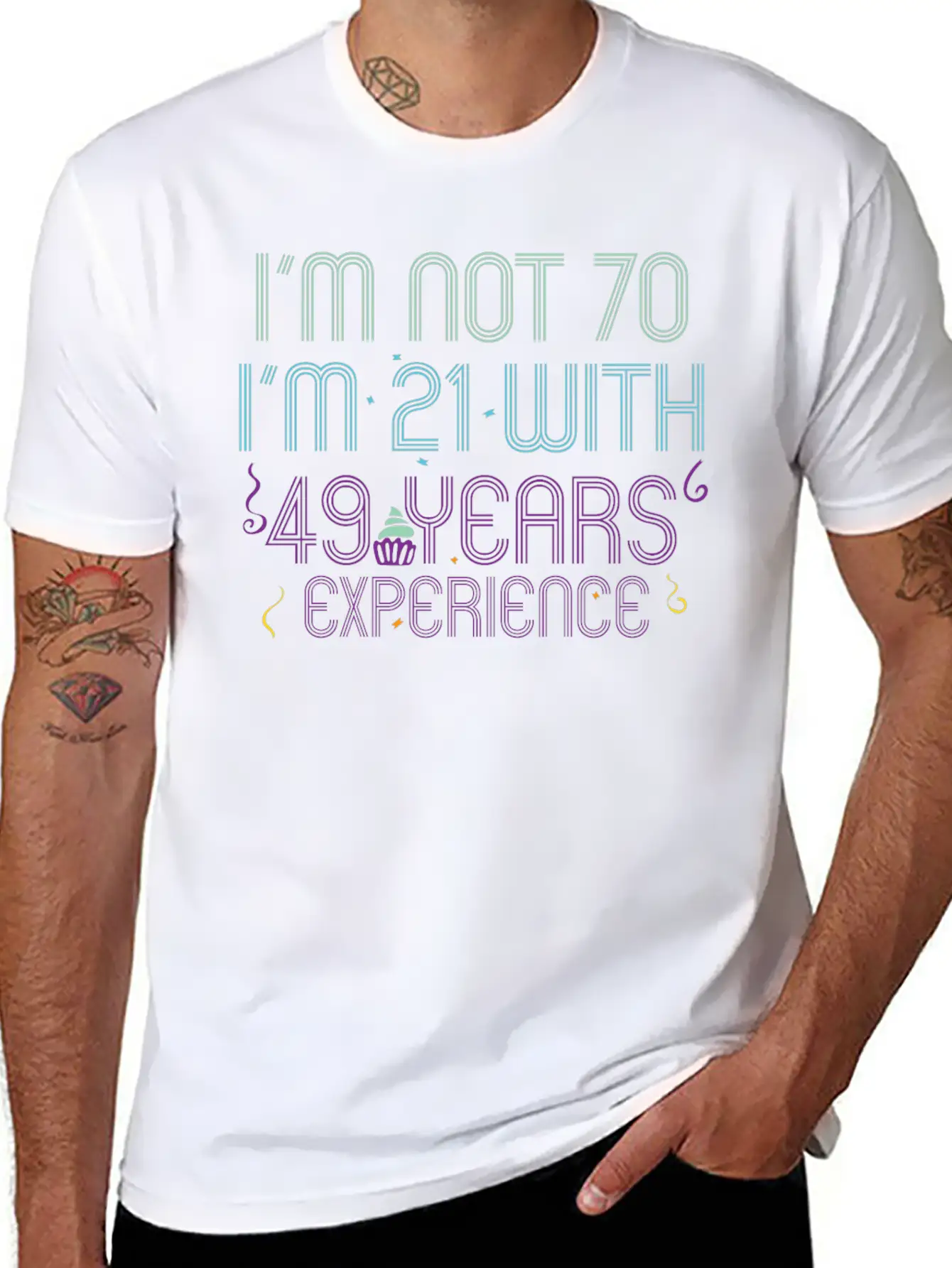 70th Birthday Seventieth B-Day Age Anniversary Breathable Soft Cotton T-Shirt – Timeless Casual Look