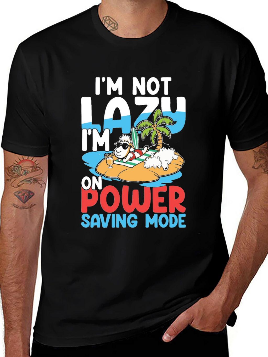 Lazy Power Saving Mode Sheep T-Shirt