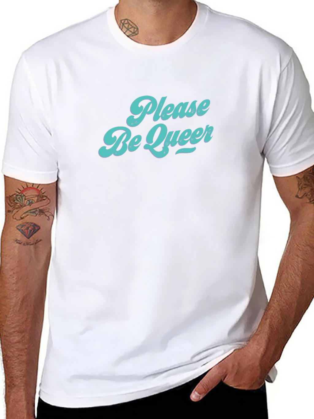 Please Be Queer Graphic Tee - Black T-Shirt