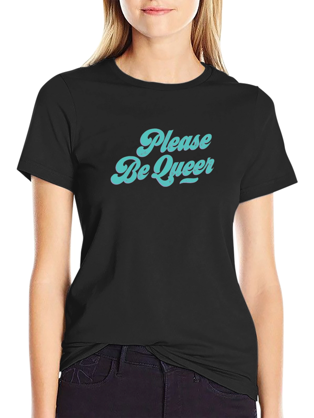 Please Be Queer Graphic Tee - Black T-Shirt