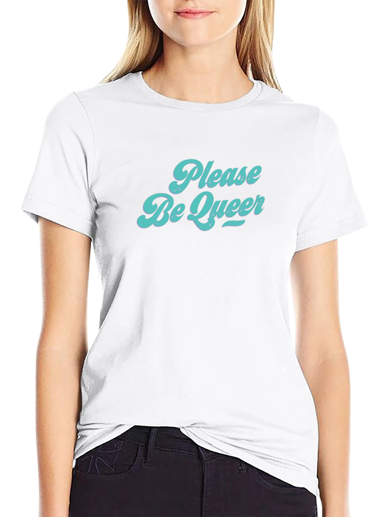 Please Be Queer Graphic Tee - Black T-Shirt