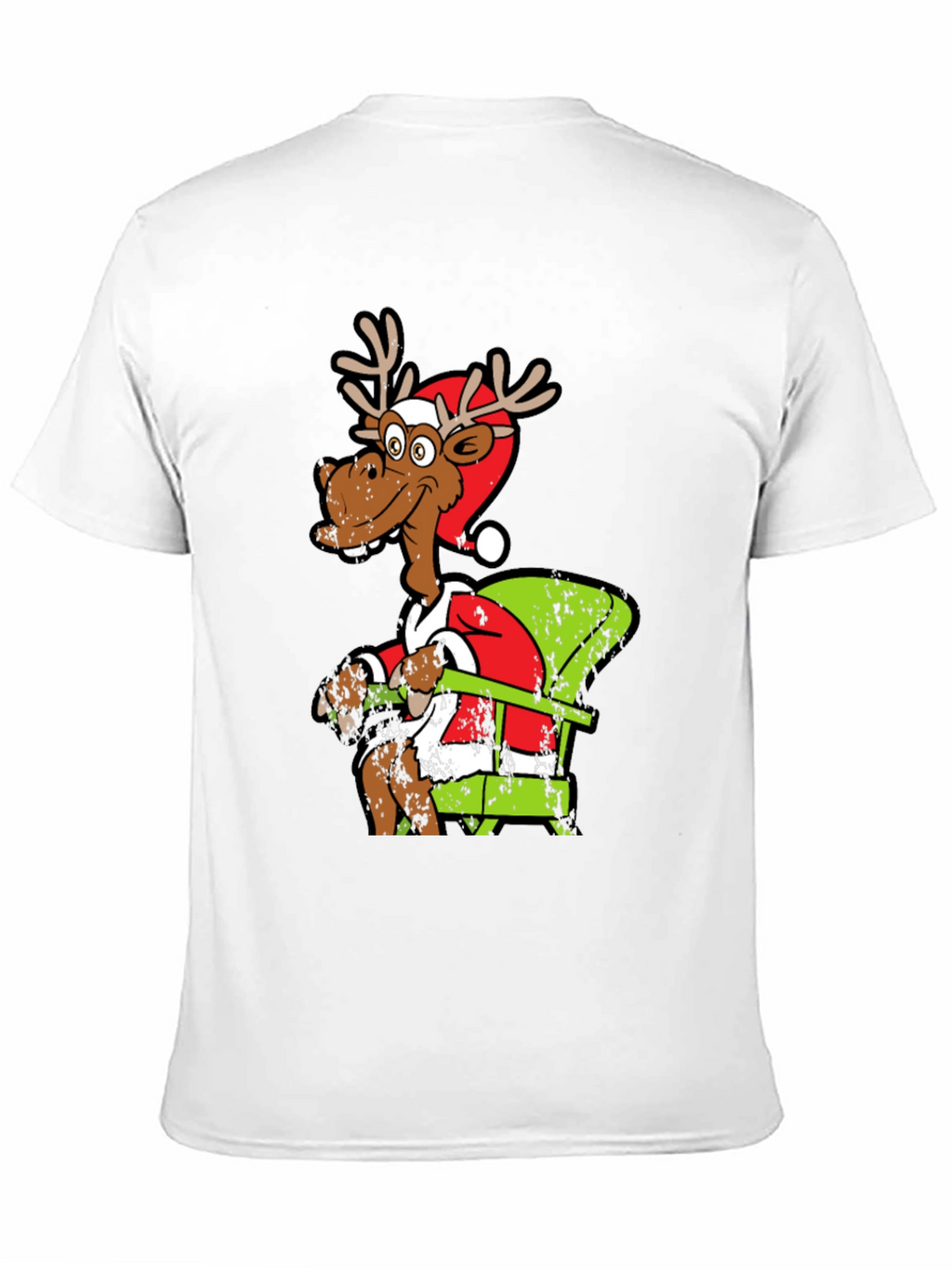 Funny Reindeer Santa Chair T-Shirt