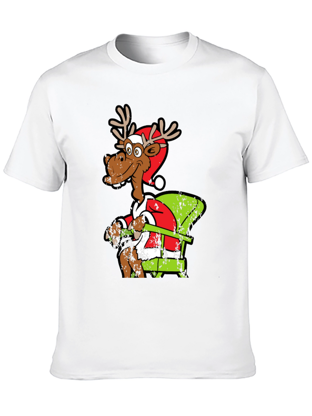 Funny Reindeer Santa Chair T-Shirt