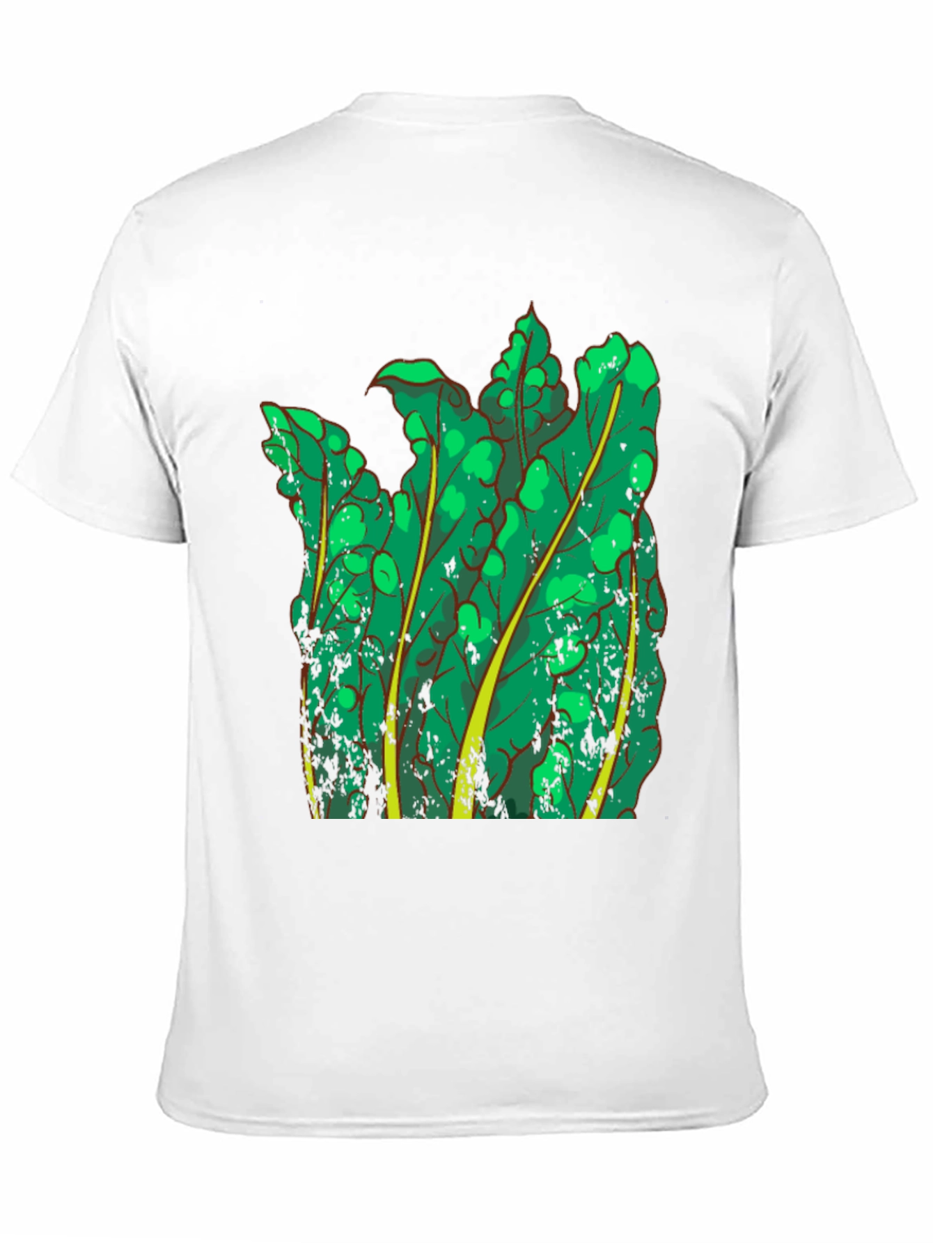 Green Leaf Graphic Black T-Shirt