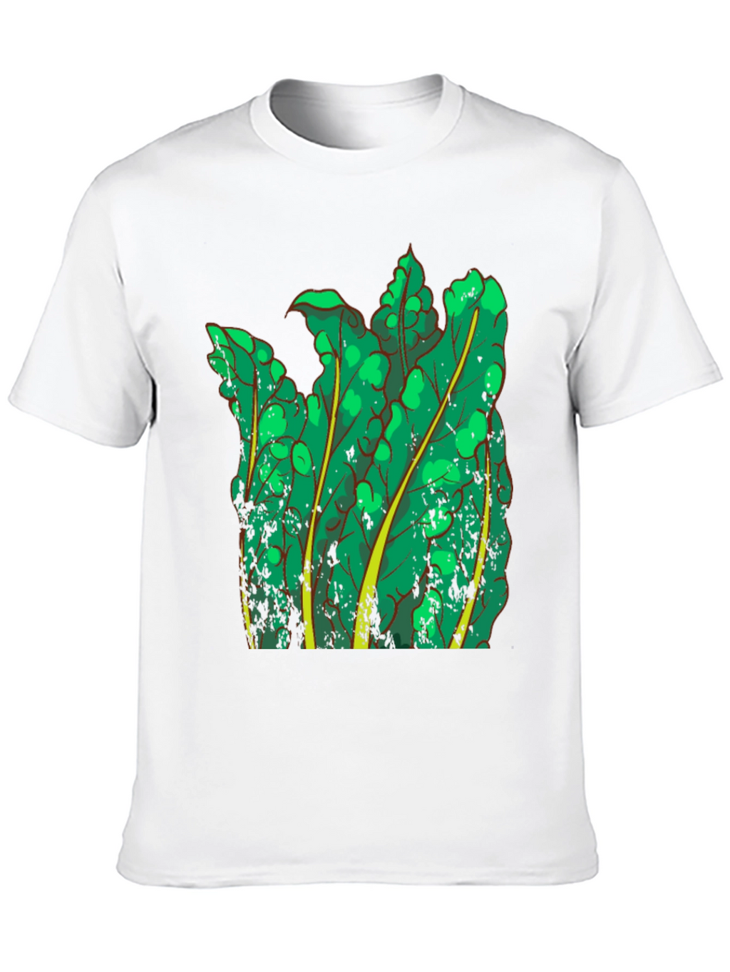 Green Leaf Graphic Black T-Shirt