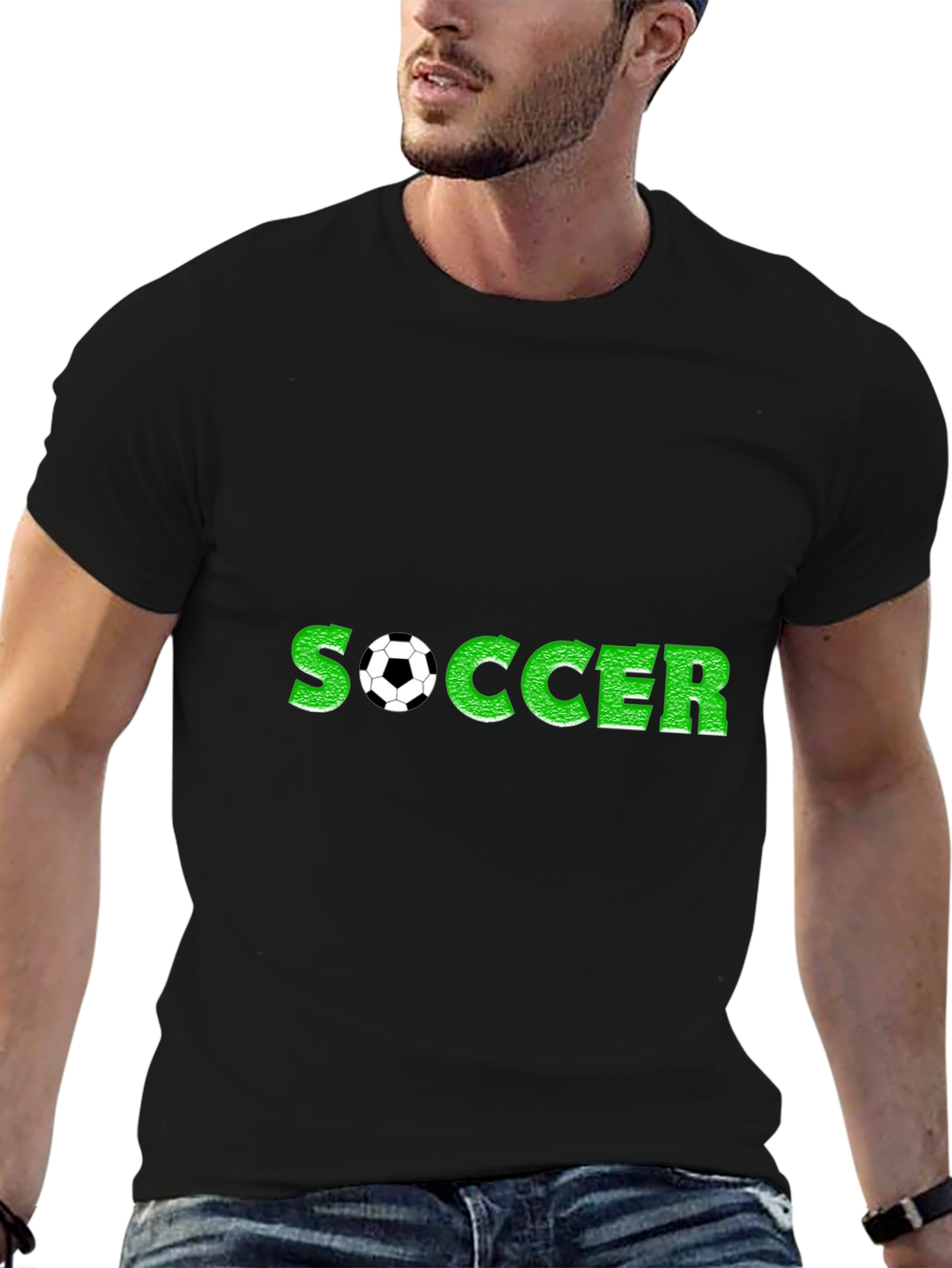 Soccer Graphic Black T-Shirt